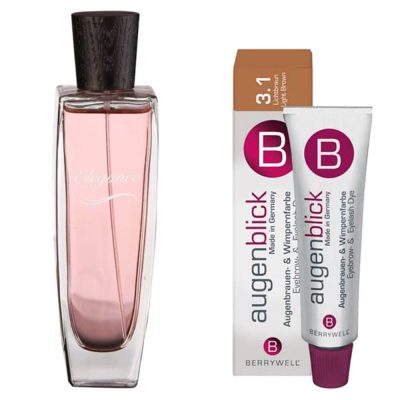 پک ادو پرفیوم زنانه استاویتا مدل Elegance حجم 100 میل به همراه رنگ ابرو و مژه بریول مدل Augenblick شماره 3.1