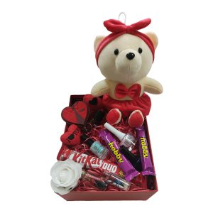 Box valentine باکس ولنتاین عروسک خرس سفید