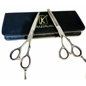 ست دو عددی قیچی آرایشگری ریزرلاین کات و کوتاهی/پیتاژ 5.5 اینچ Razorline R1 & R1T hair scissors