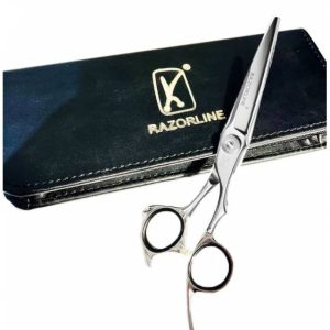 قیچی آرایشگری ریزرلاین کات و کوتاهی 5.5 اینچ حرفه ای استیل ژاپنی Razorline AK27 hair scissors