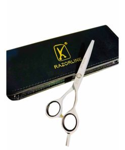 قیچی آرایشگری ریزرلاین کات و کوتاهی 5.5 اینچ سفید حرفه ای استیل ژاپنی Razorline R23W hair scissors