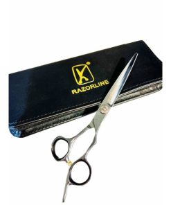 قیچی آرایشگری ریزرلاین کات و کوتاهی 6.5 اینچ حرفه ای استیل ژاپنی Razorline AK23 hair scissors