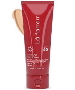 کرم ضد آفتاب و ضد لک رنگی پوست چرب و مستعد آکنه رنگی لافارر (رنگ متوسط)LA FARRERR +SPF 40
